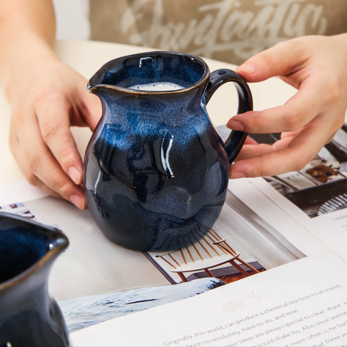 2-Piece Milk Pitcher Set-Ocean Blue