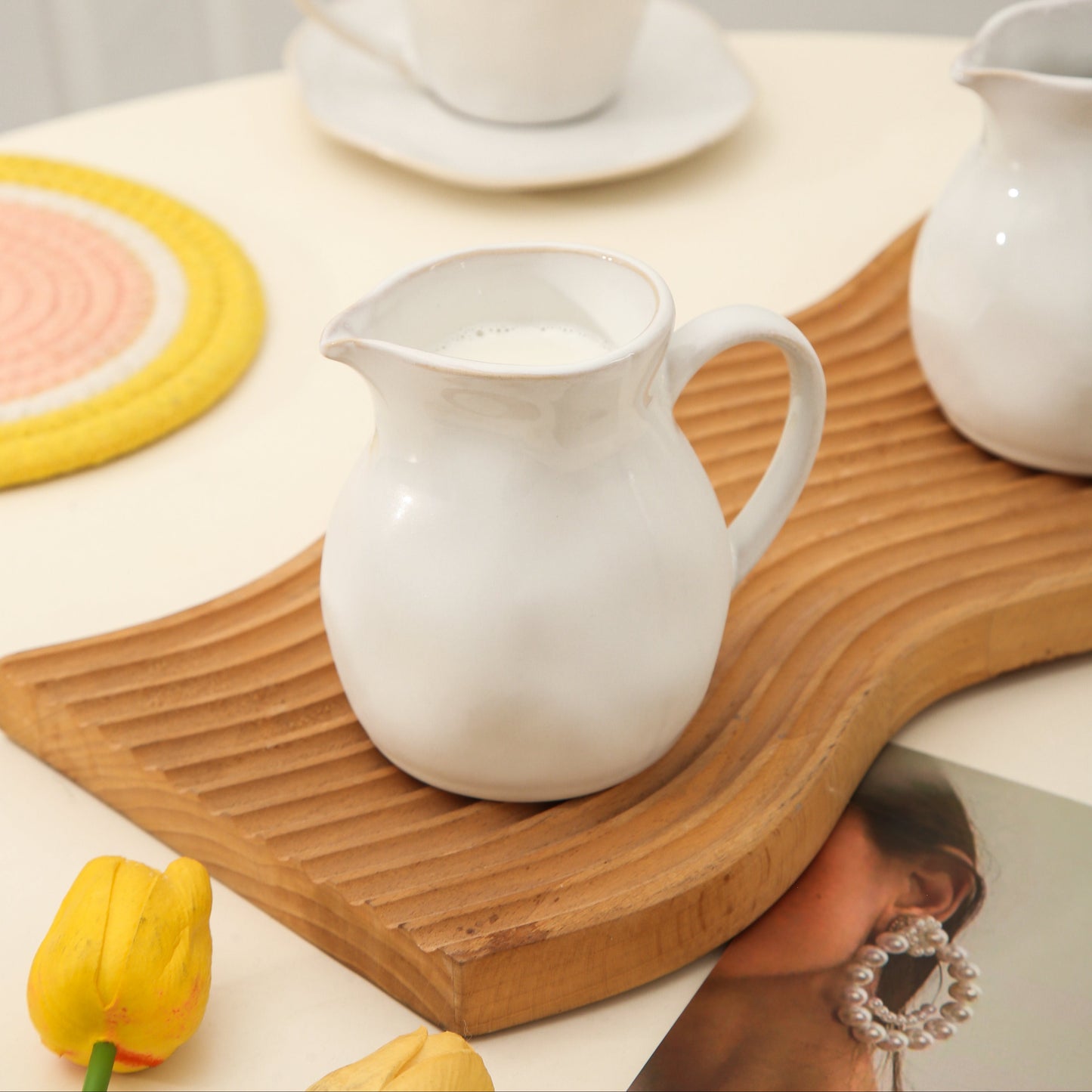 2-Piece Milk Pitcher Set-Pearl White