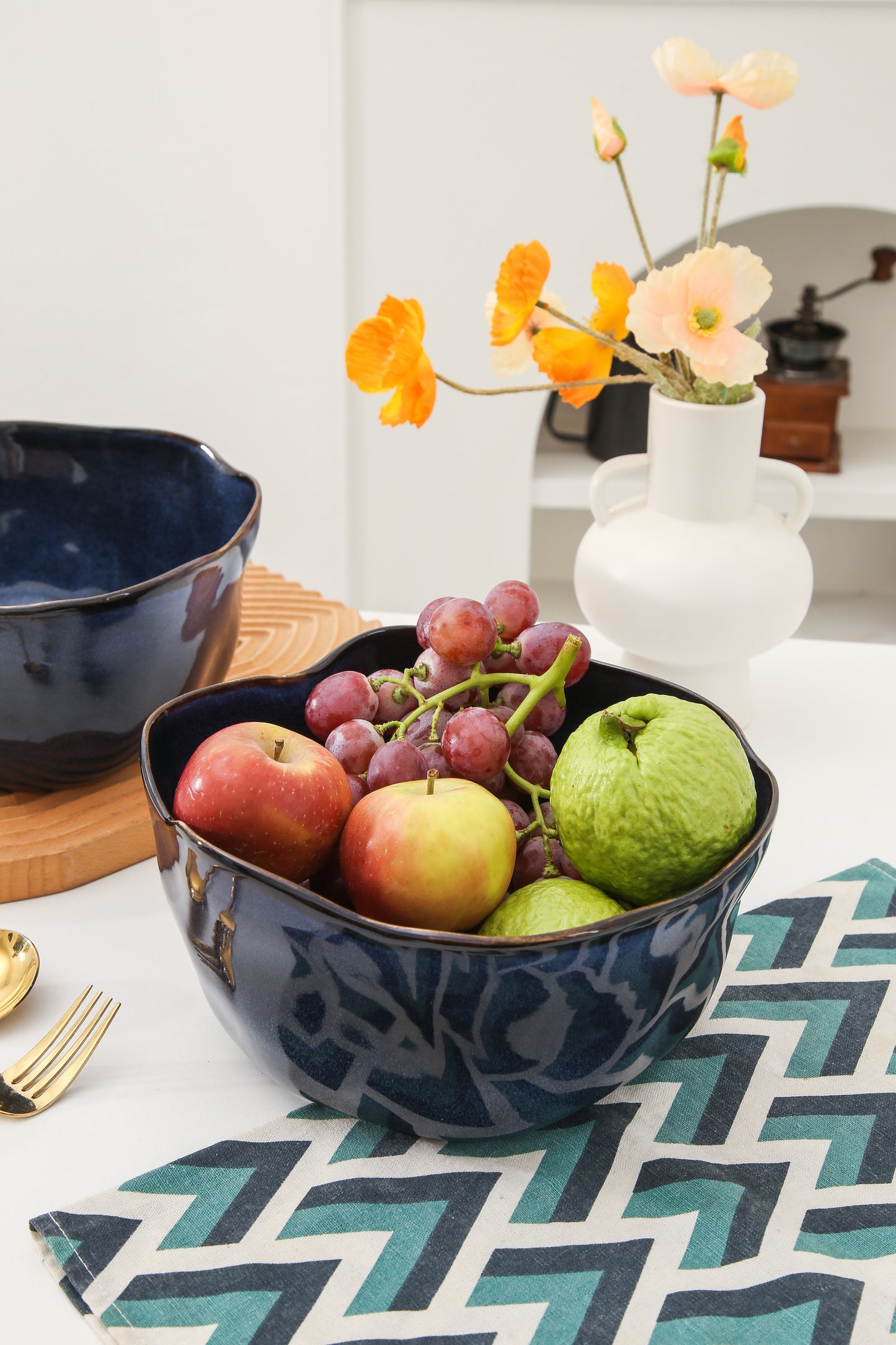 2 pcs Organic Deep Bowl- Ocean Blue