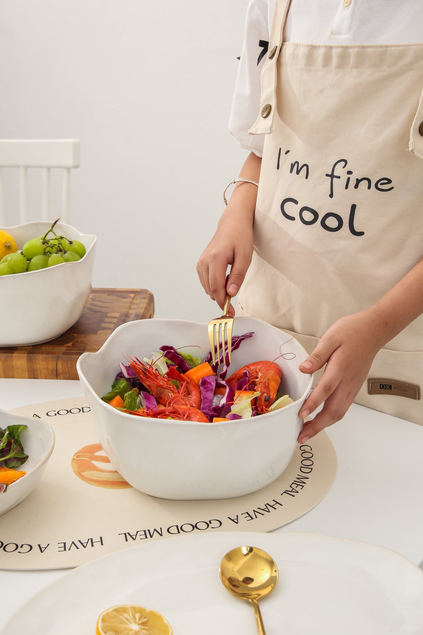 2 pcs Organic Deep Bowl-Pearl White