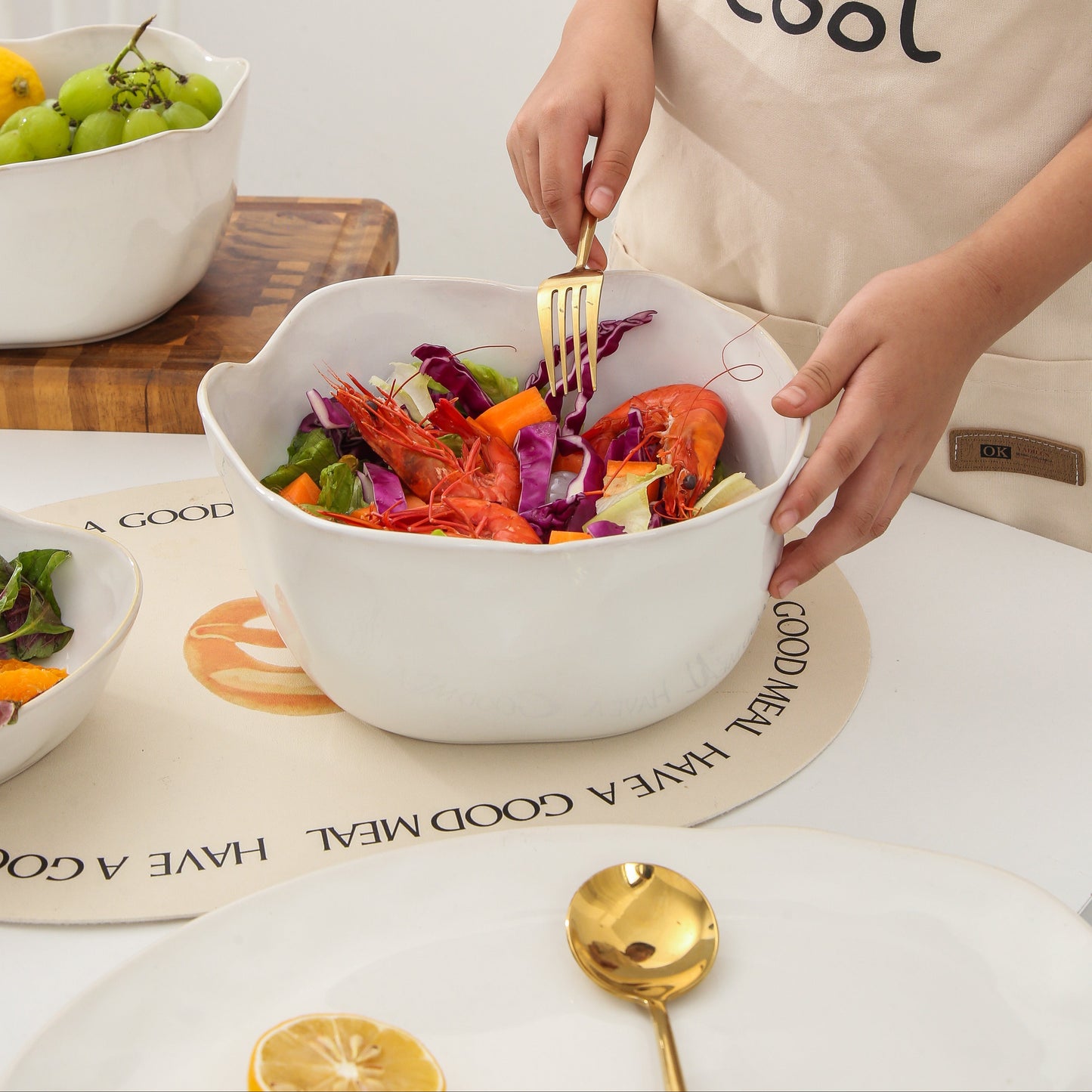 2 pcs Organic Deep Bowl-Pearl White