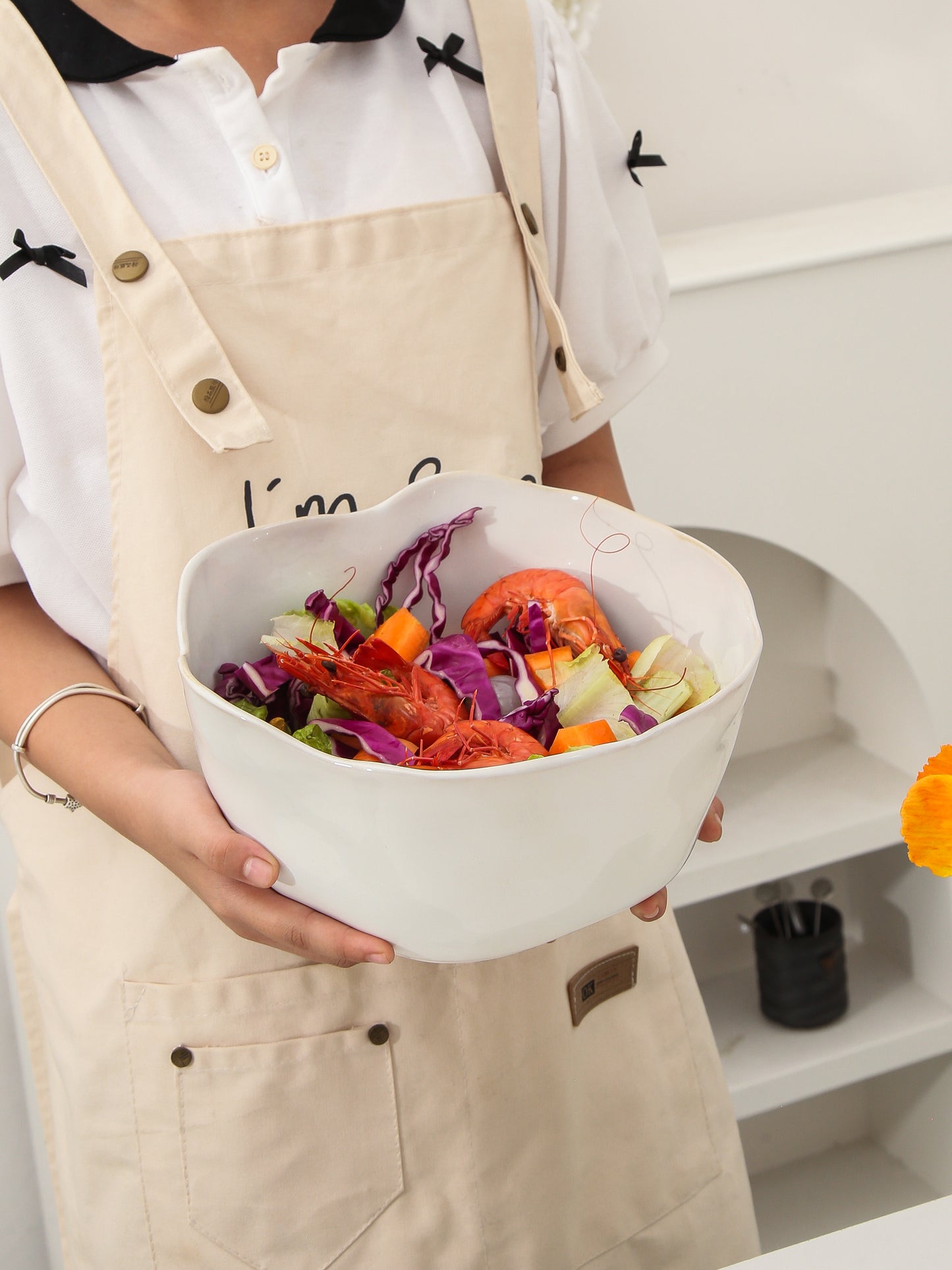 2 pcs Organic Deep Bowl-Pearl White