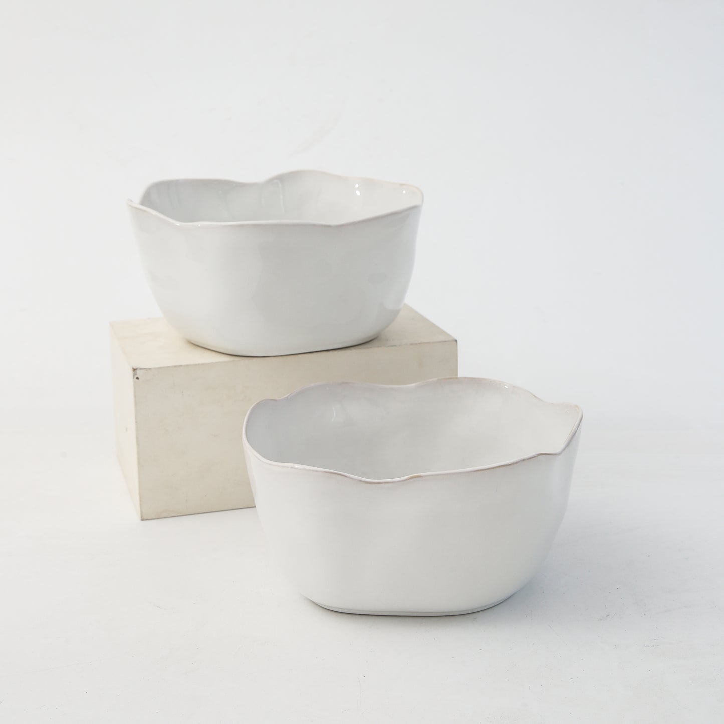 2 pcs Organic Deep Bowl-Pearl White