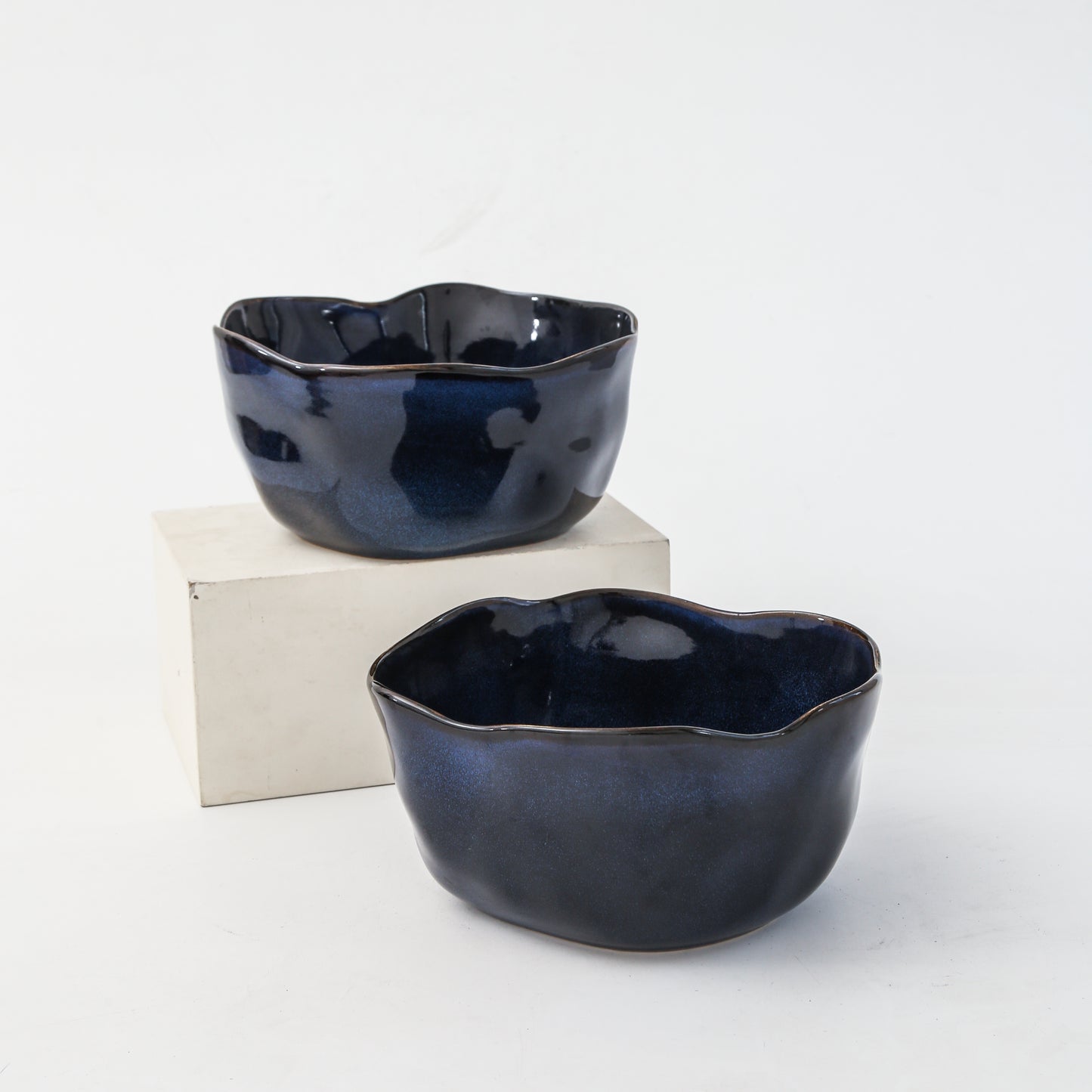 2 pcs Organic Deep Bowl- Ocean Blue