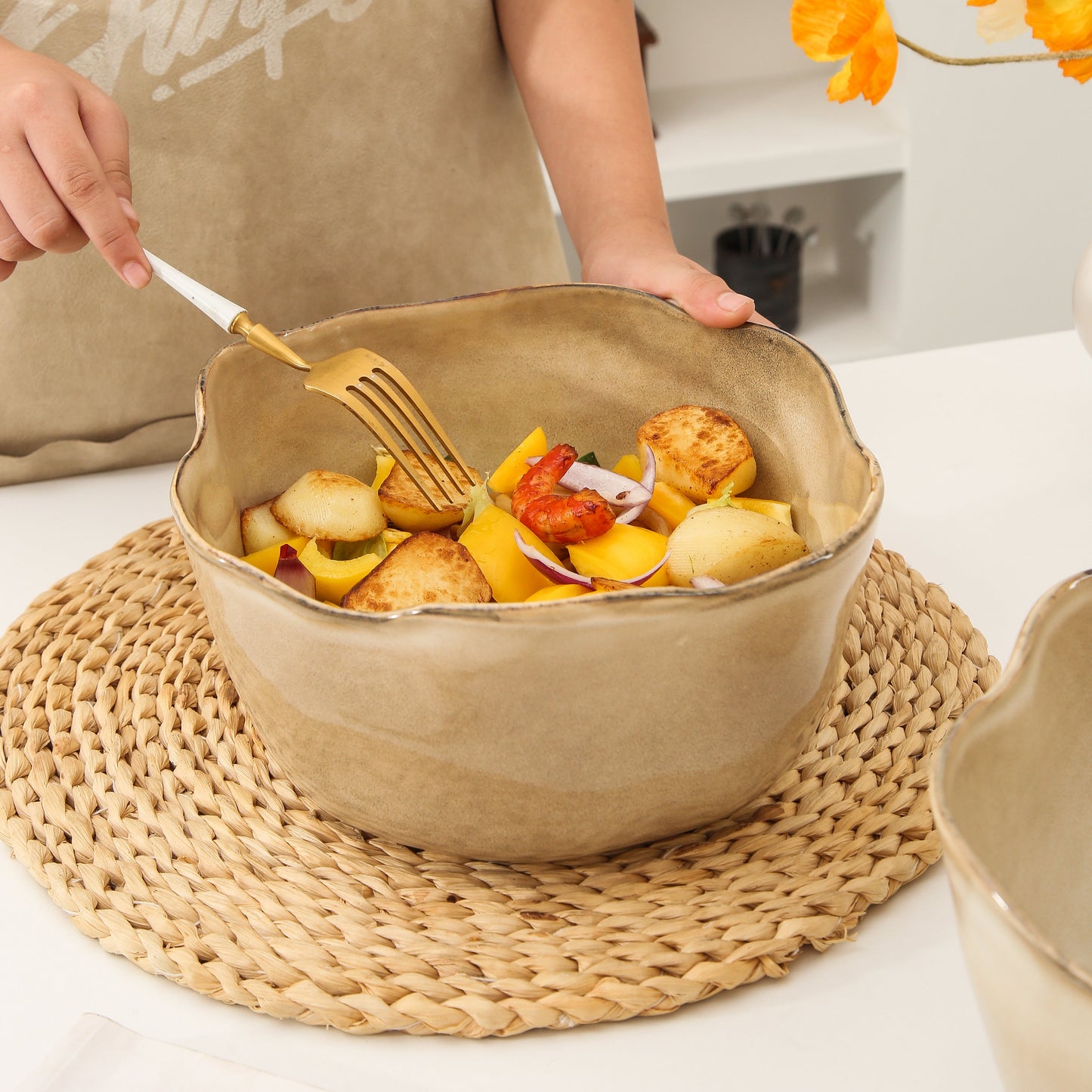 2 pcs Organic Deep Bowl-Crema