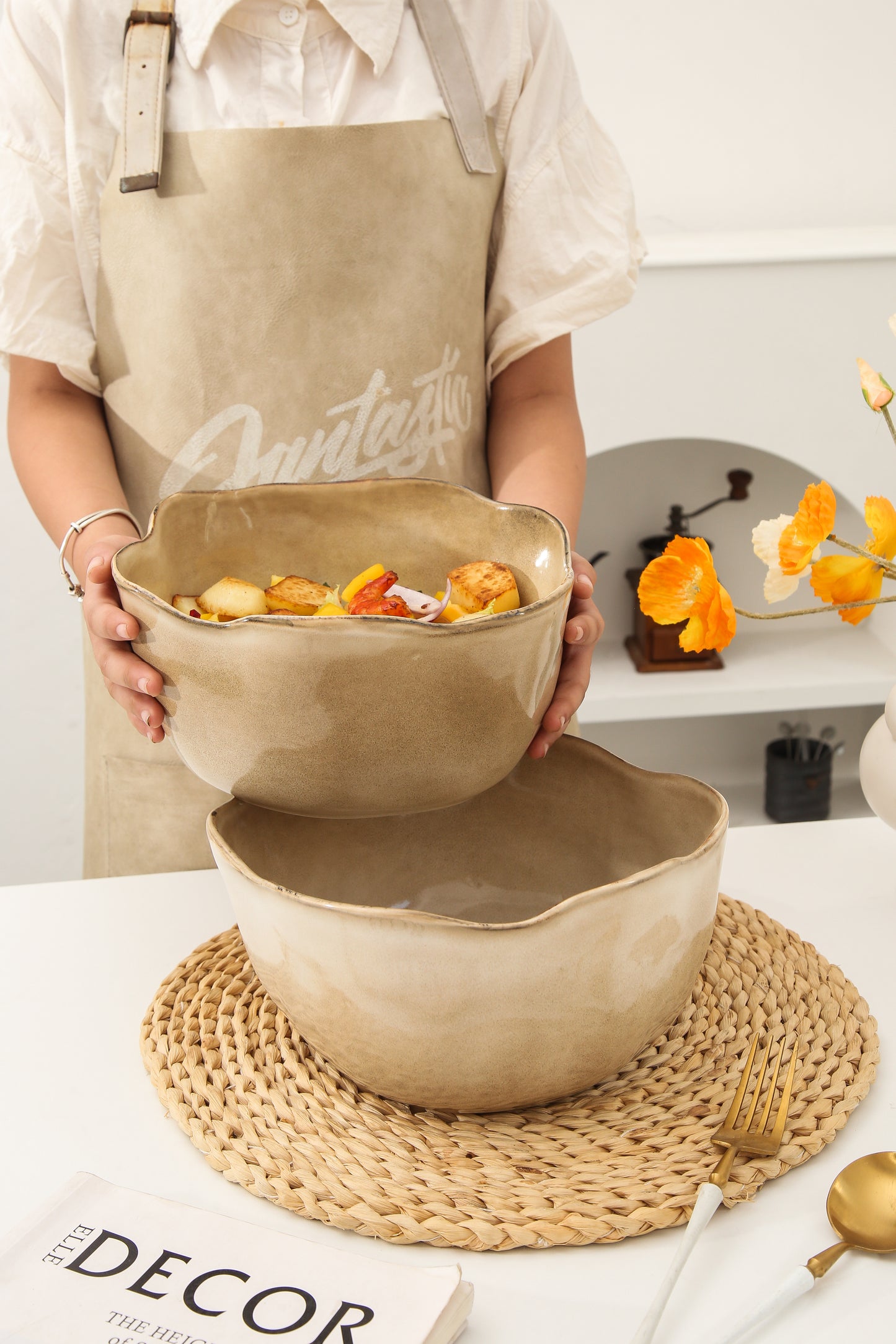 2 pcs Organic Deep Bowl-Crema