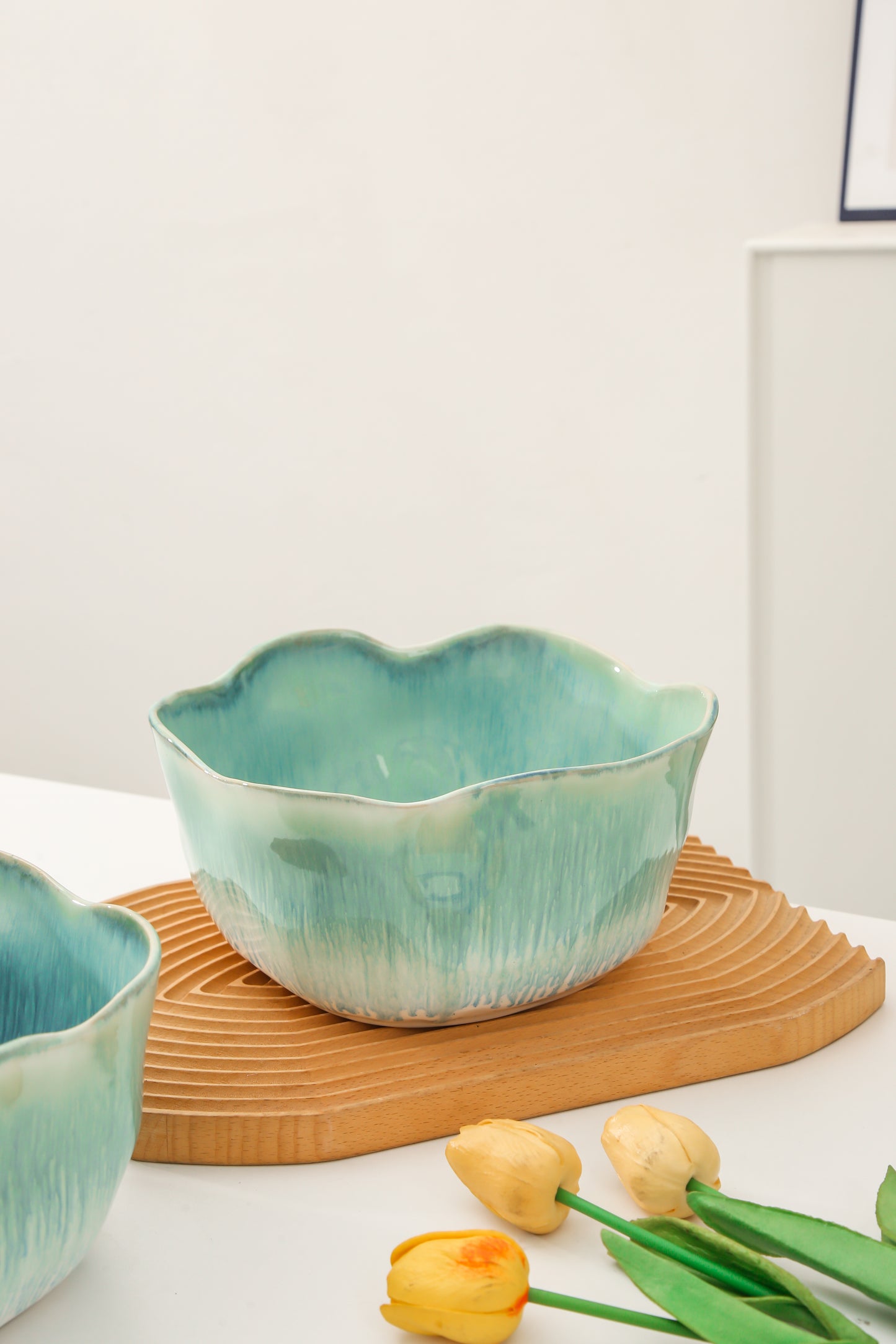 2 pcs Organic Deep Bowl- Aqua Blue