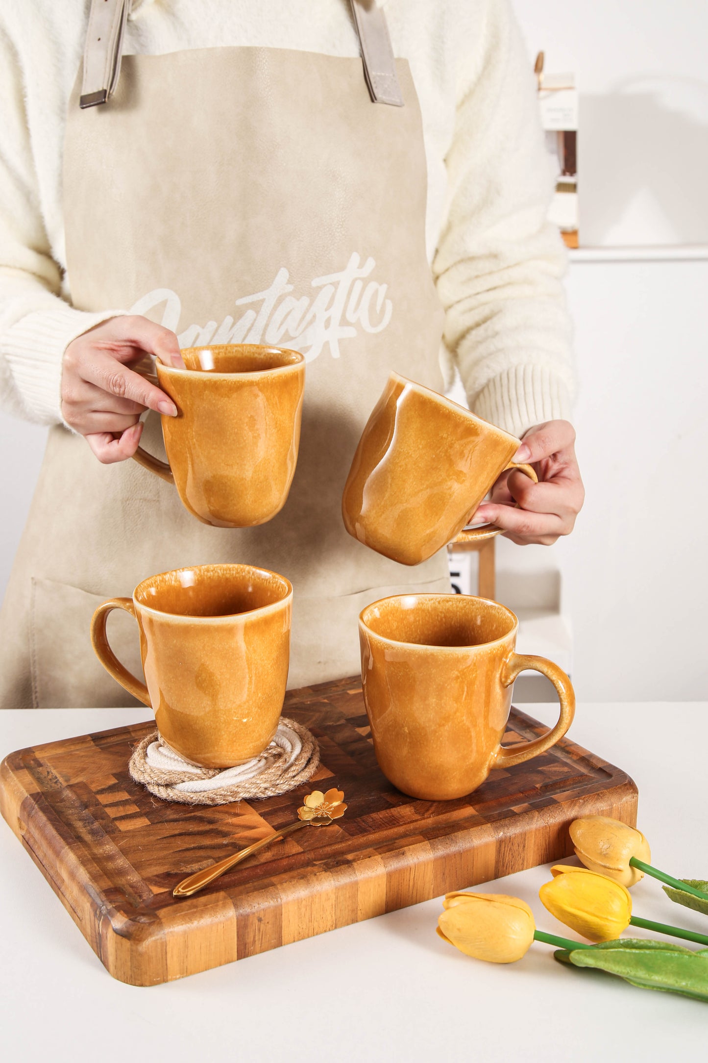 Golden Amber Organic Mug Set
