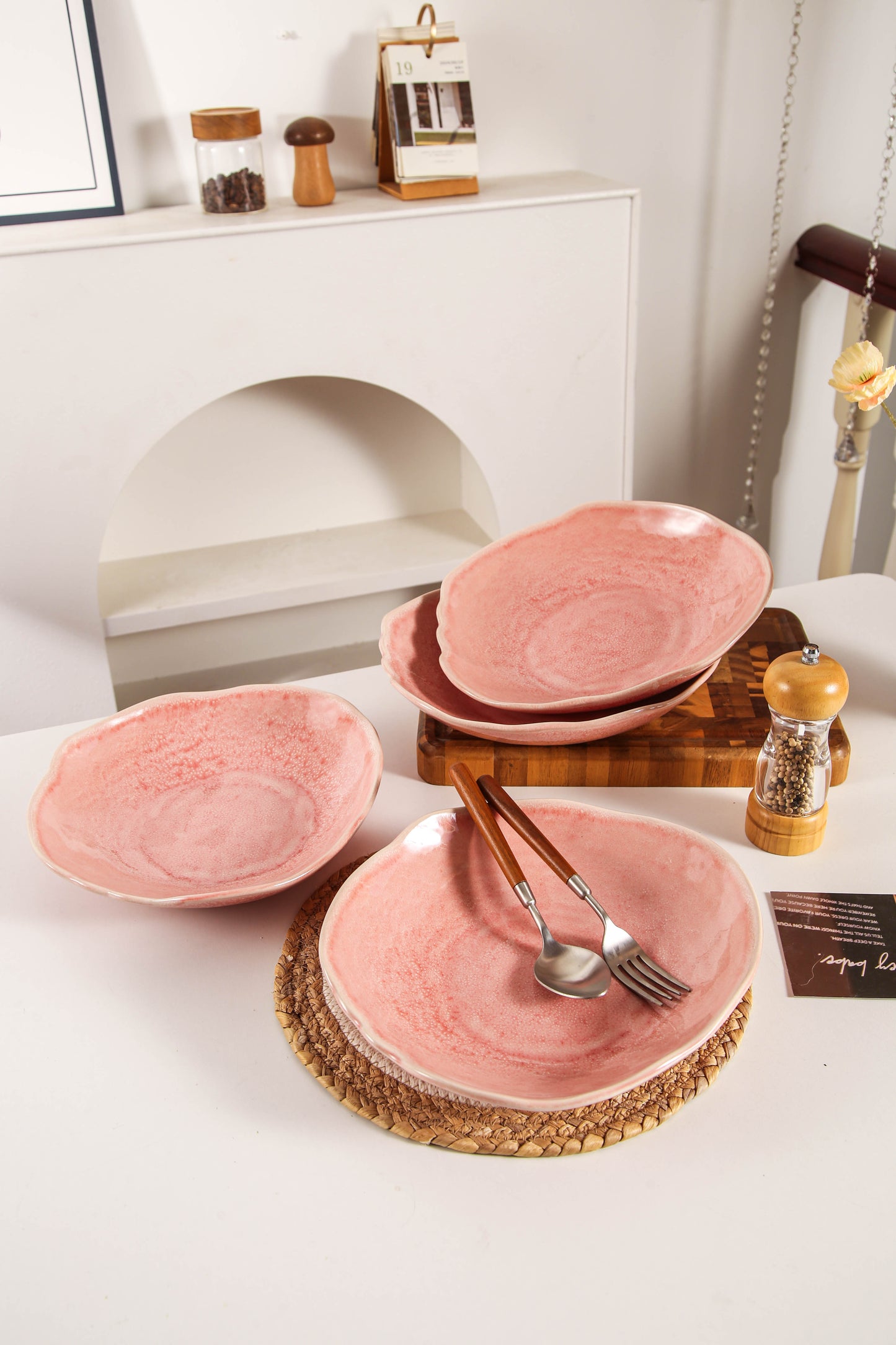 Rose Pink Organic Deep Plate Set