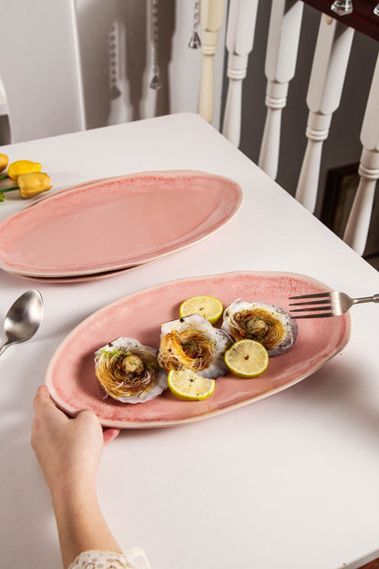Rose Pink Organic Serving Platter Set