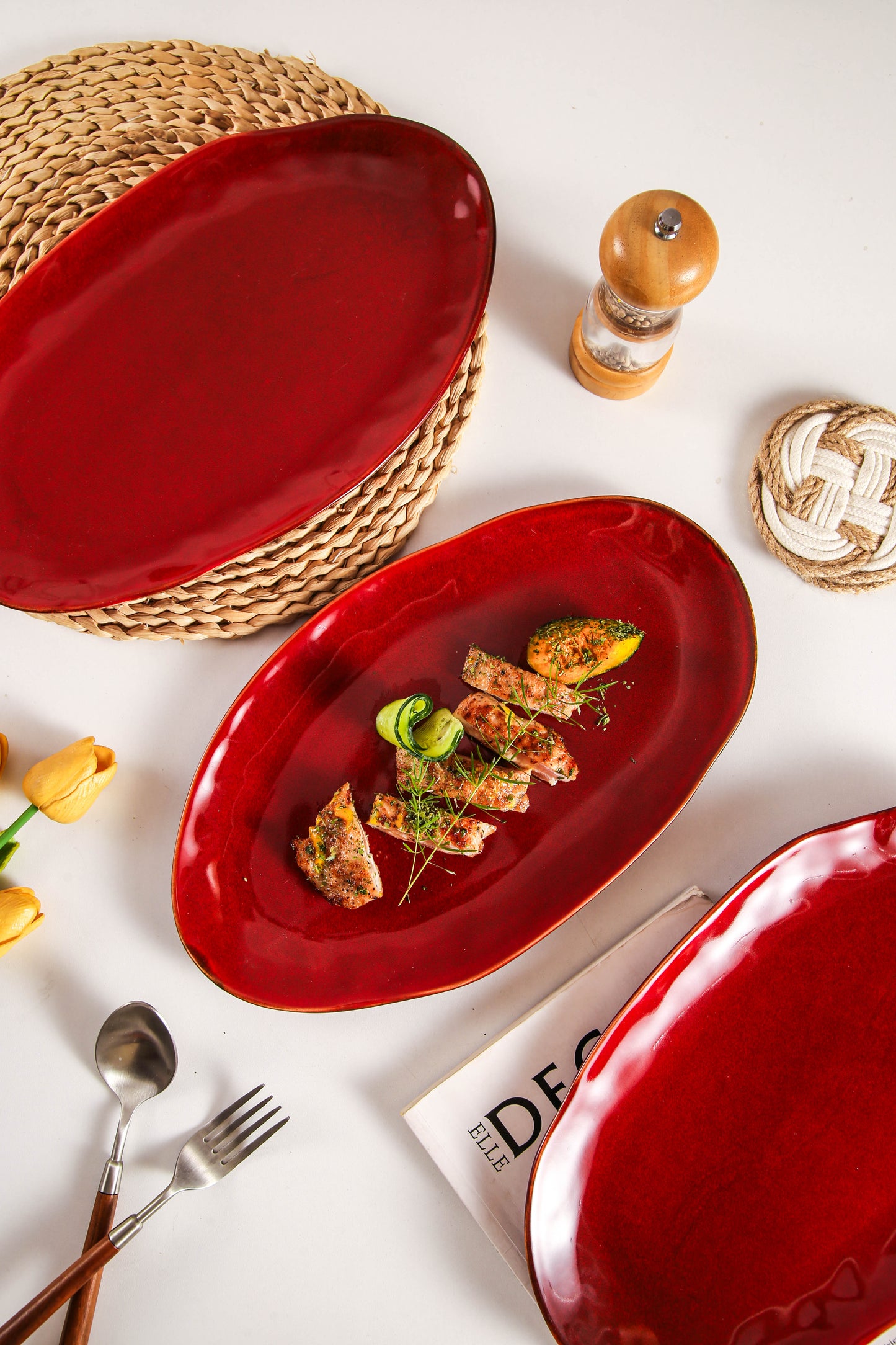 Garnet Rouge Organic Serving Platter Set