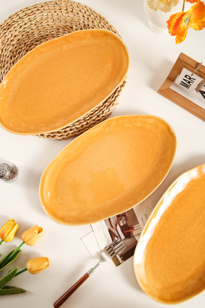 Golden Amber Organic Serving Platter Set