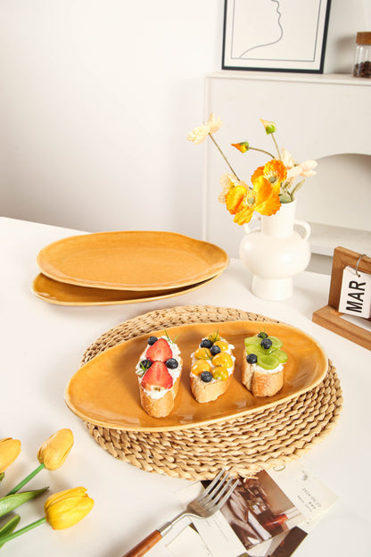 Golden Amber Organic Serving Platter Set
