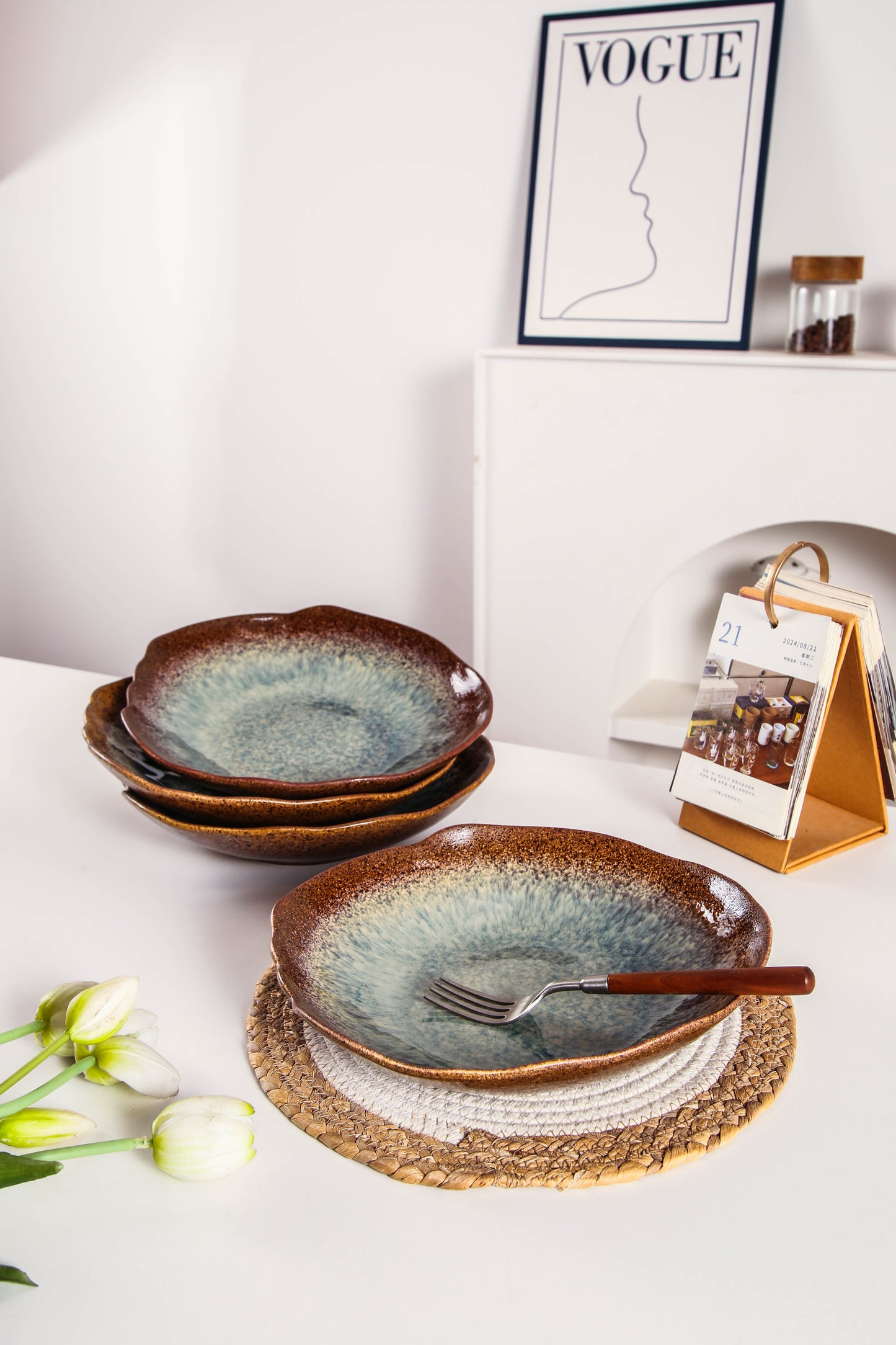 Espresso Stone Organic Deep Plate Set