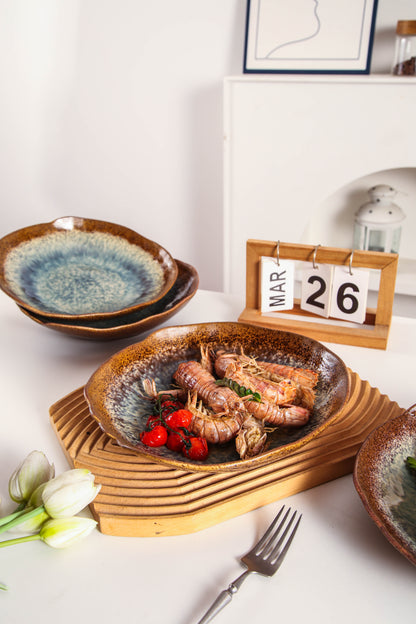 Espresso Stone Organic Deep Plate Set