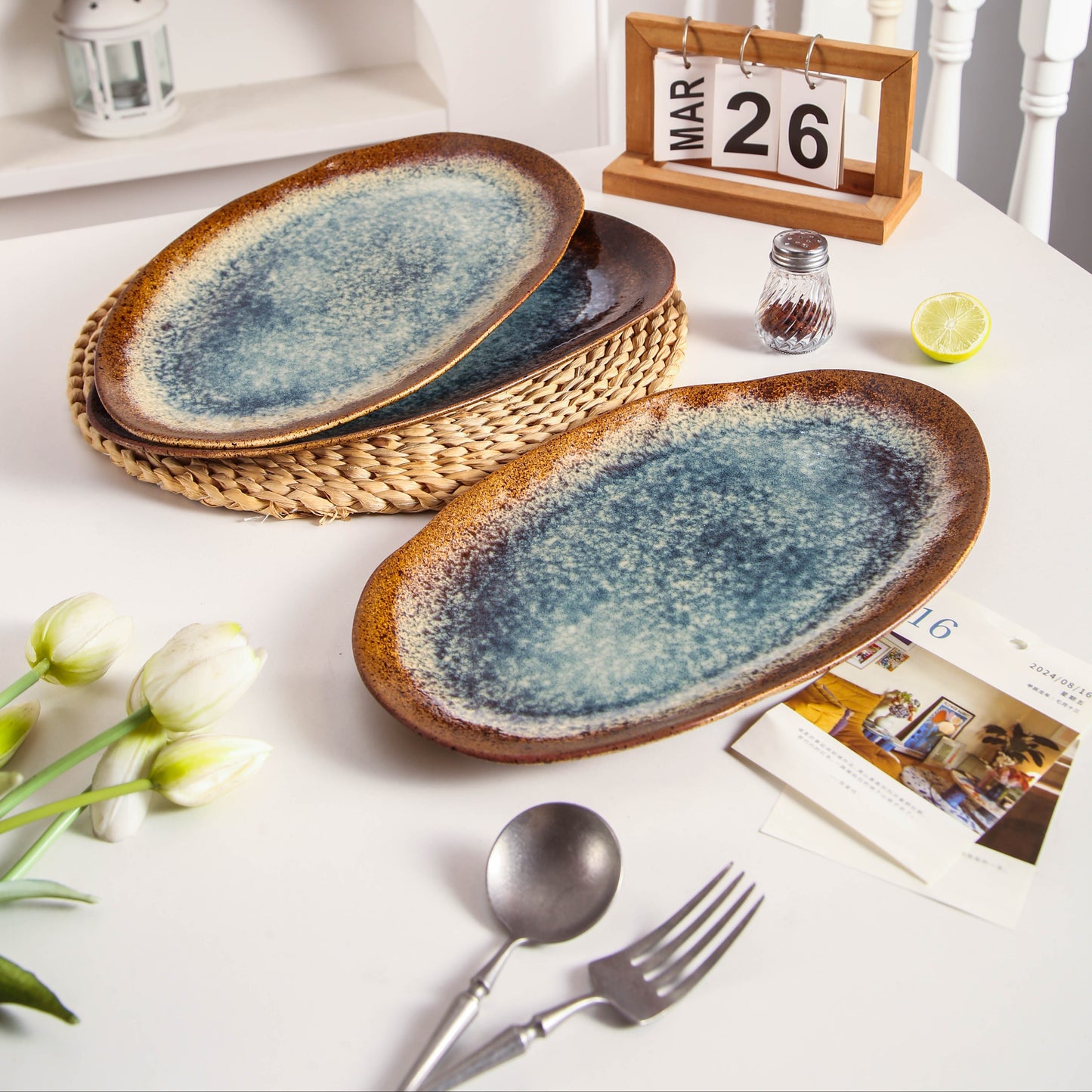 Espresso Stone Organic Serving Platter Set