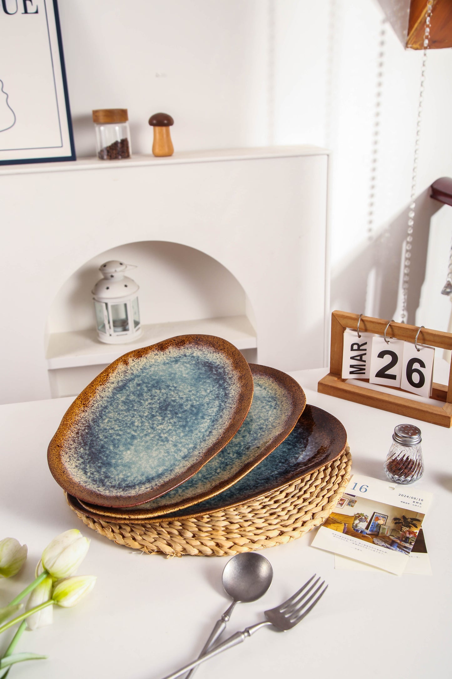 Espresso Stone Organic Serving Platter Set
