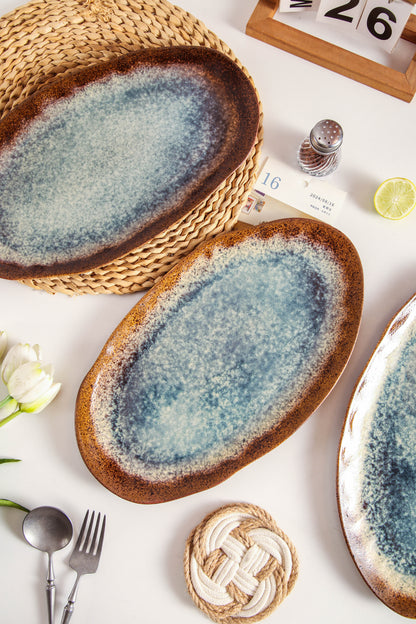 Espresso Stone Organic Serving Platter Set