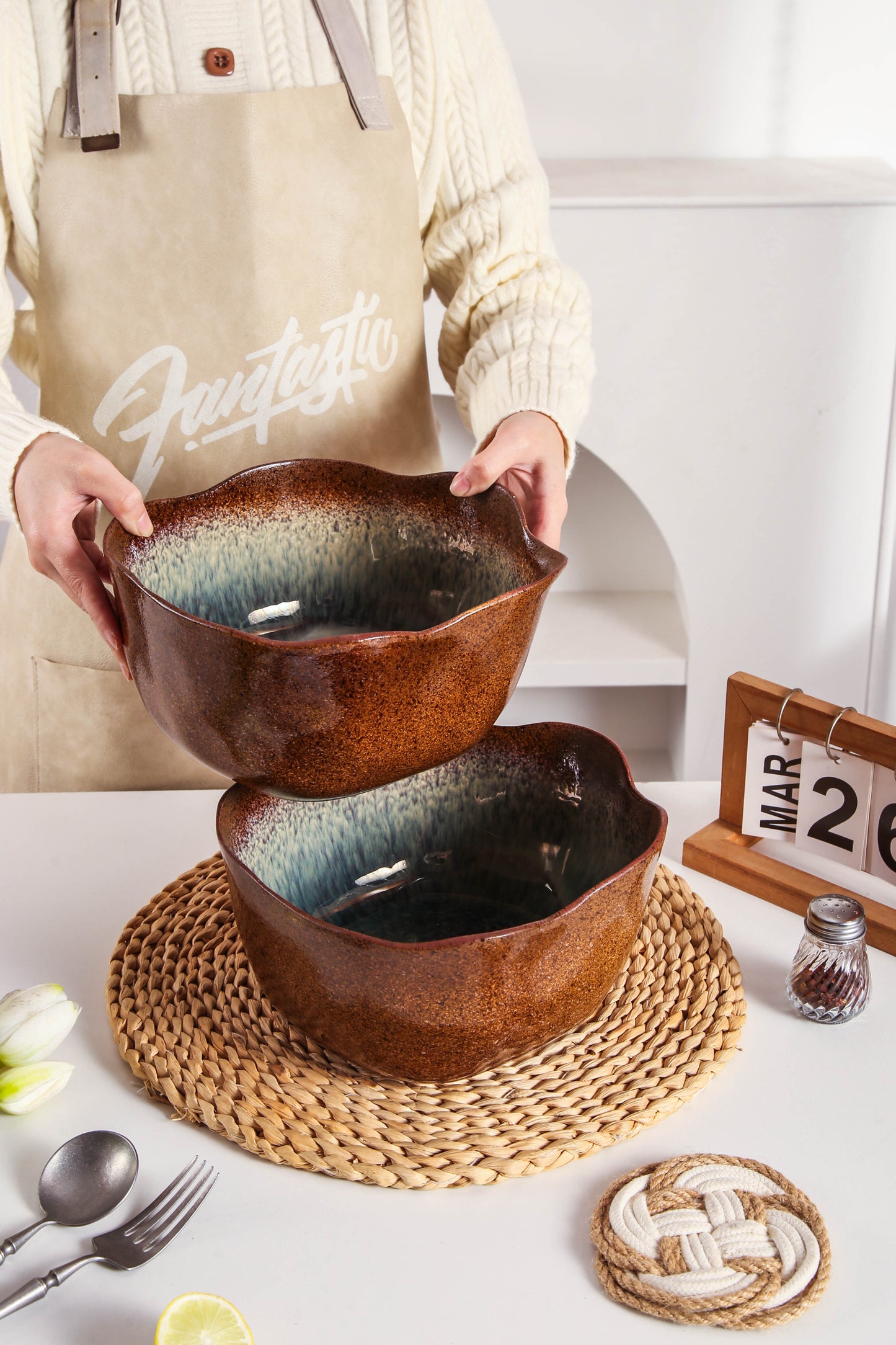 Espresso Stone Organic Deep Bowl Set
