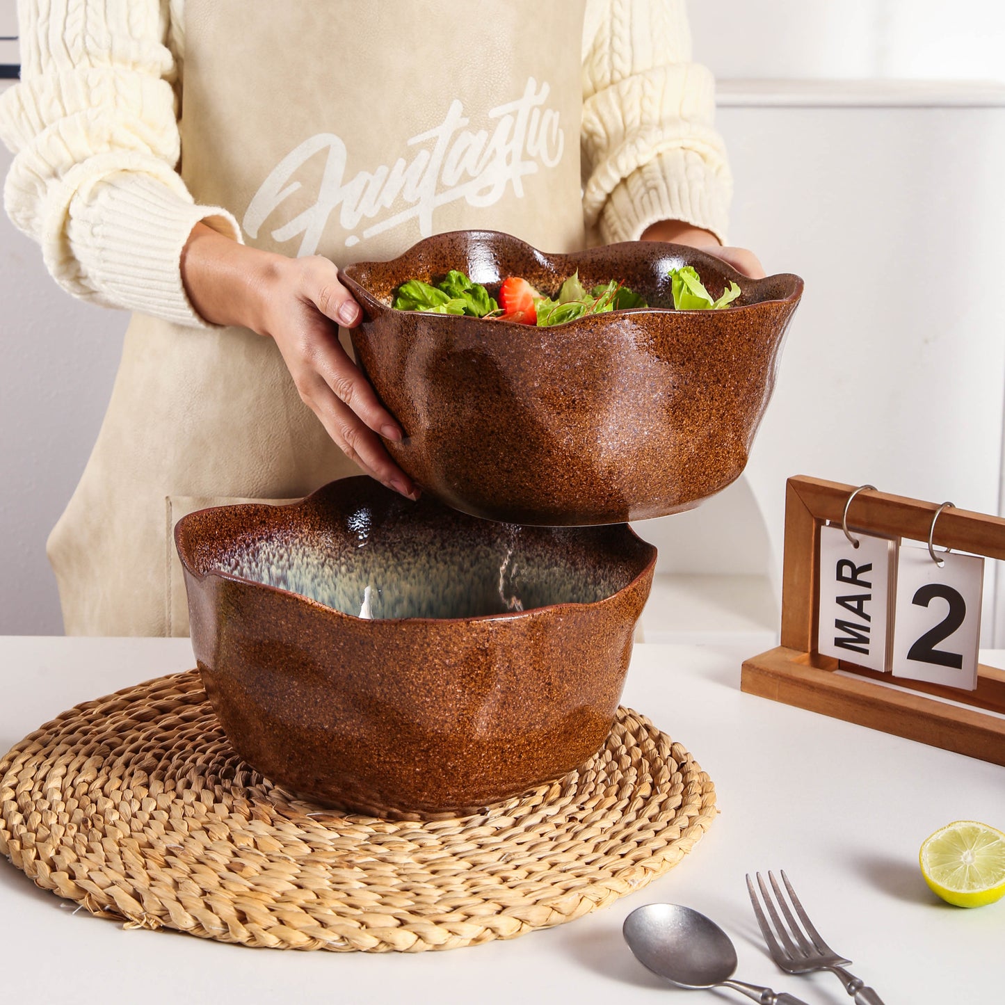 Espresso Stone Organic Deep Bowl Set