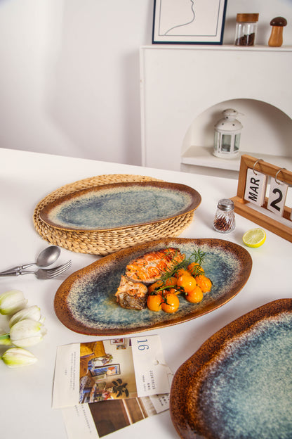 Espresso Stone Organic Serving Platter Set