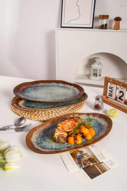 Espresso Stone Organic Serving Platter Set
