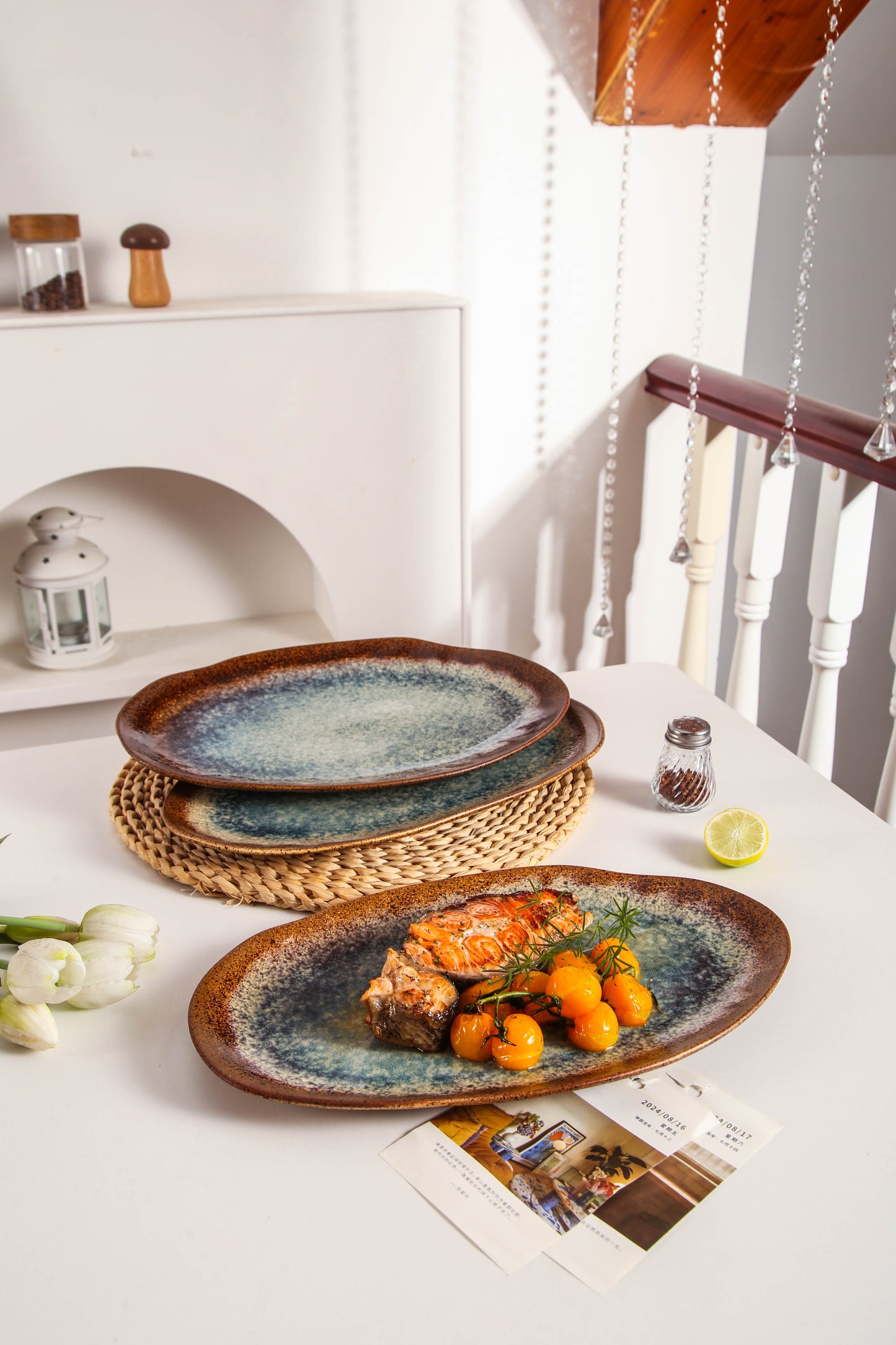 Espresso Stone Organic Serving Platter Set