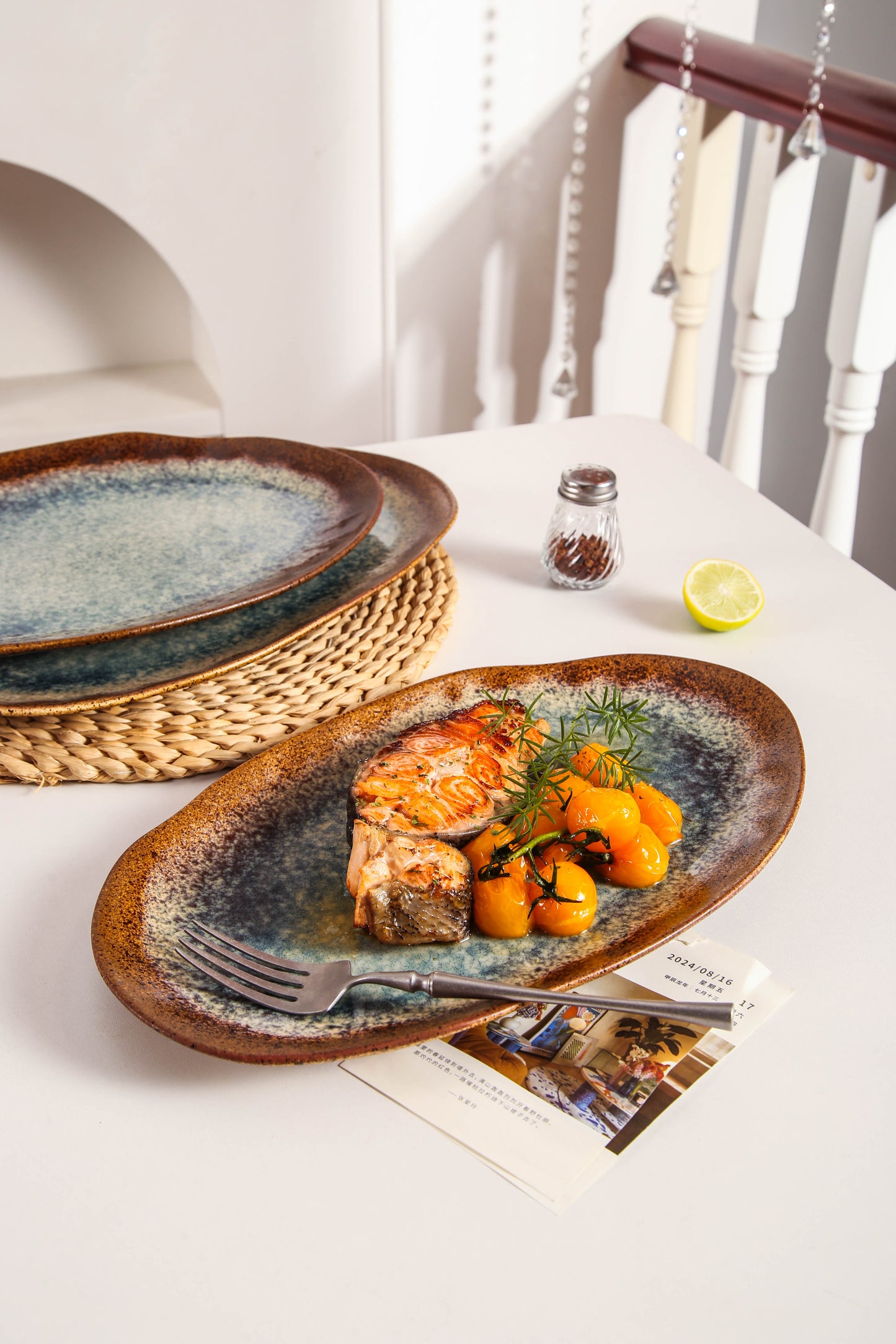 Espresso Stone Organic Serving Platter Set