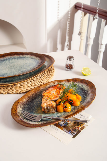 Espresso Stone Organic Serving Platter Set