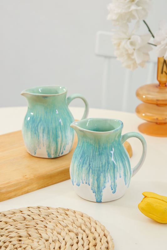 2-Piece Milk Pitcher Set-Aqua Blue