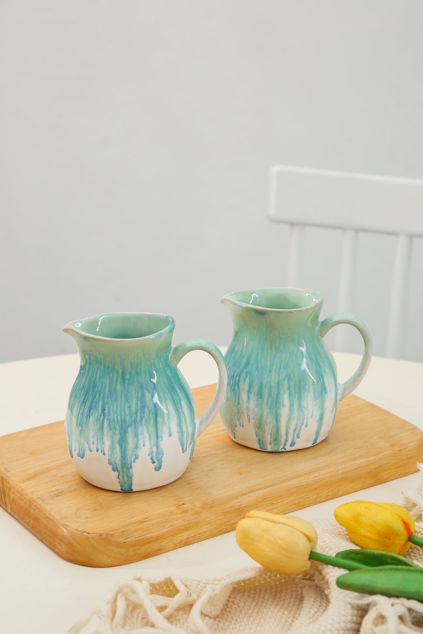 2-Piece Milk Pitcher Set-Aqua Blue