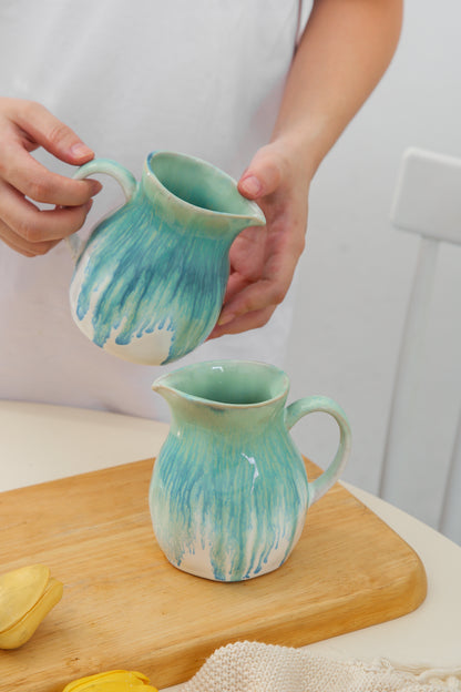 2-Piece Milk Pitcher Set-Aqua Blue