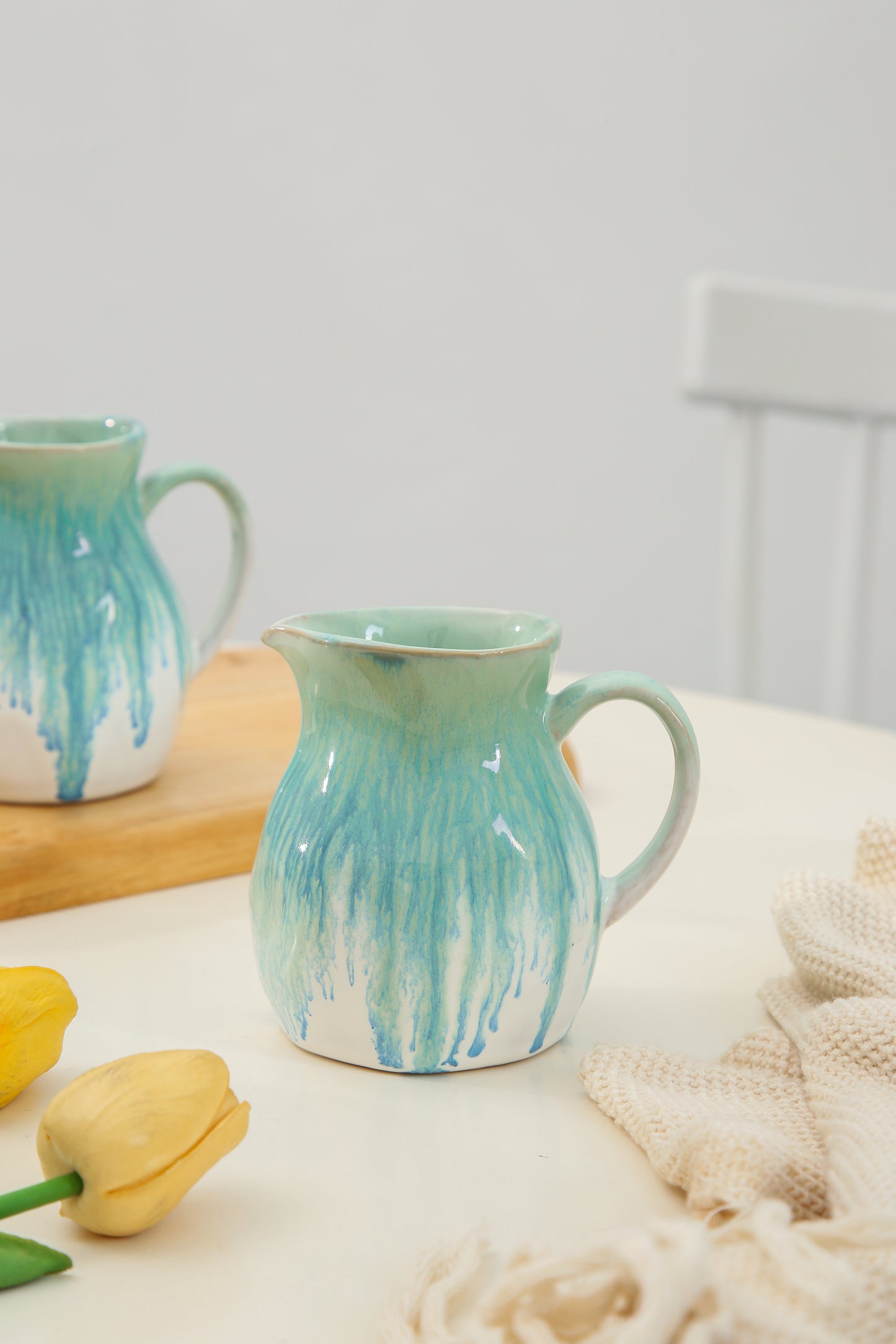 2-Piece Milk Pitcher Set-Aqua Blue