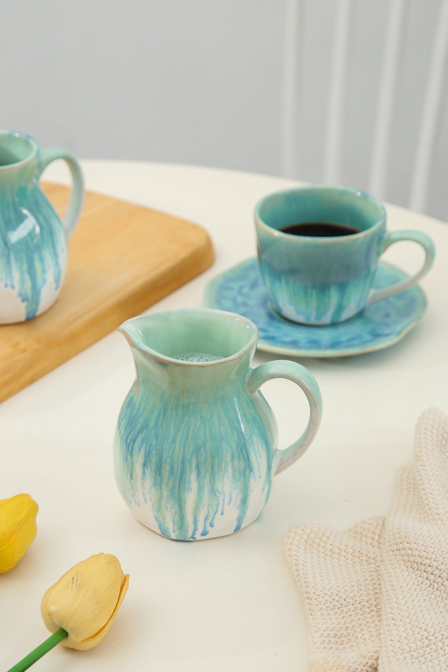 2-Piece Milk Pitcher Set-Aqua Blue