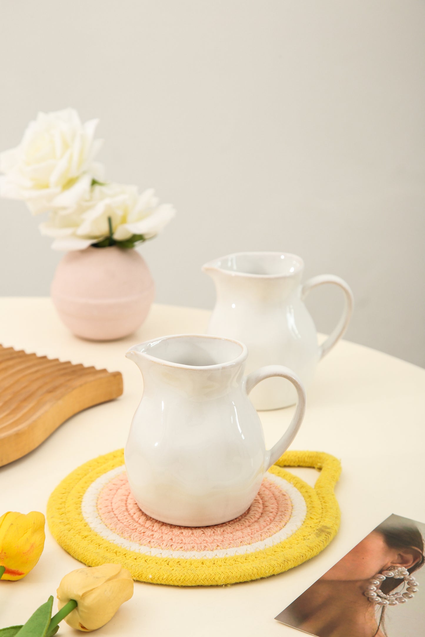 2-Piece Milk Pitcher Set-Pearl White