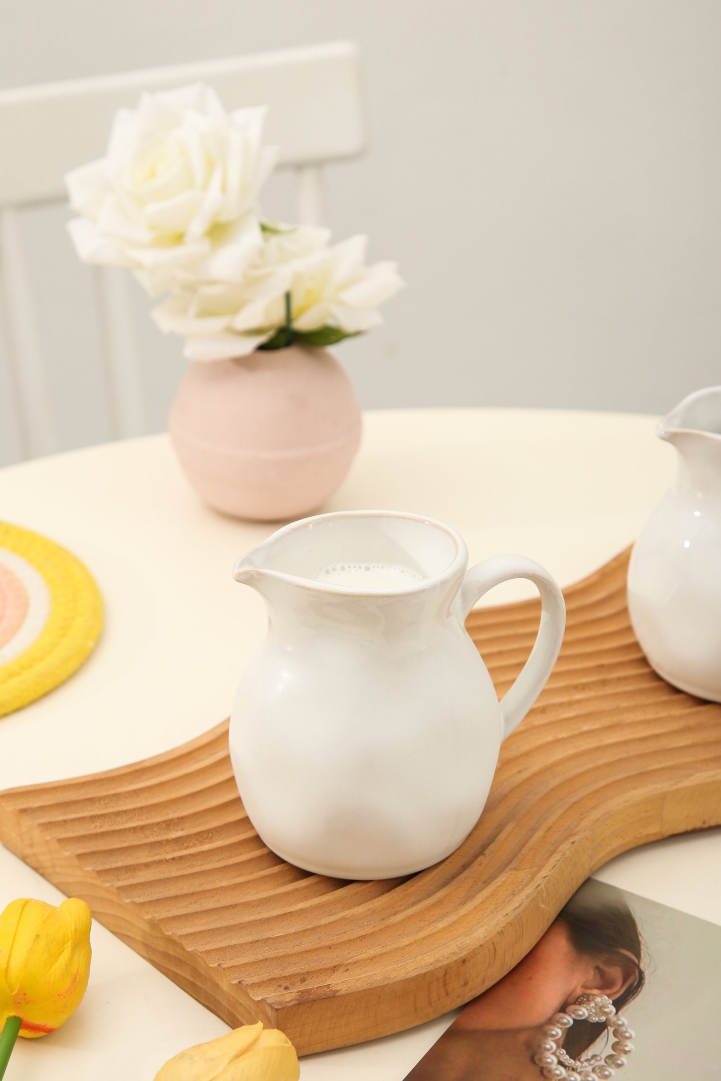 2-Piece Milk Pitcher Set-Pearl White