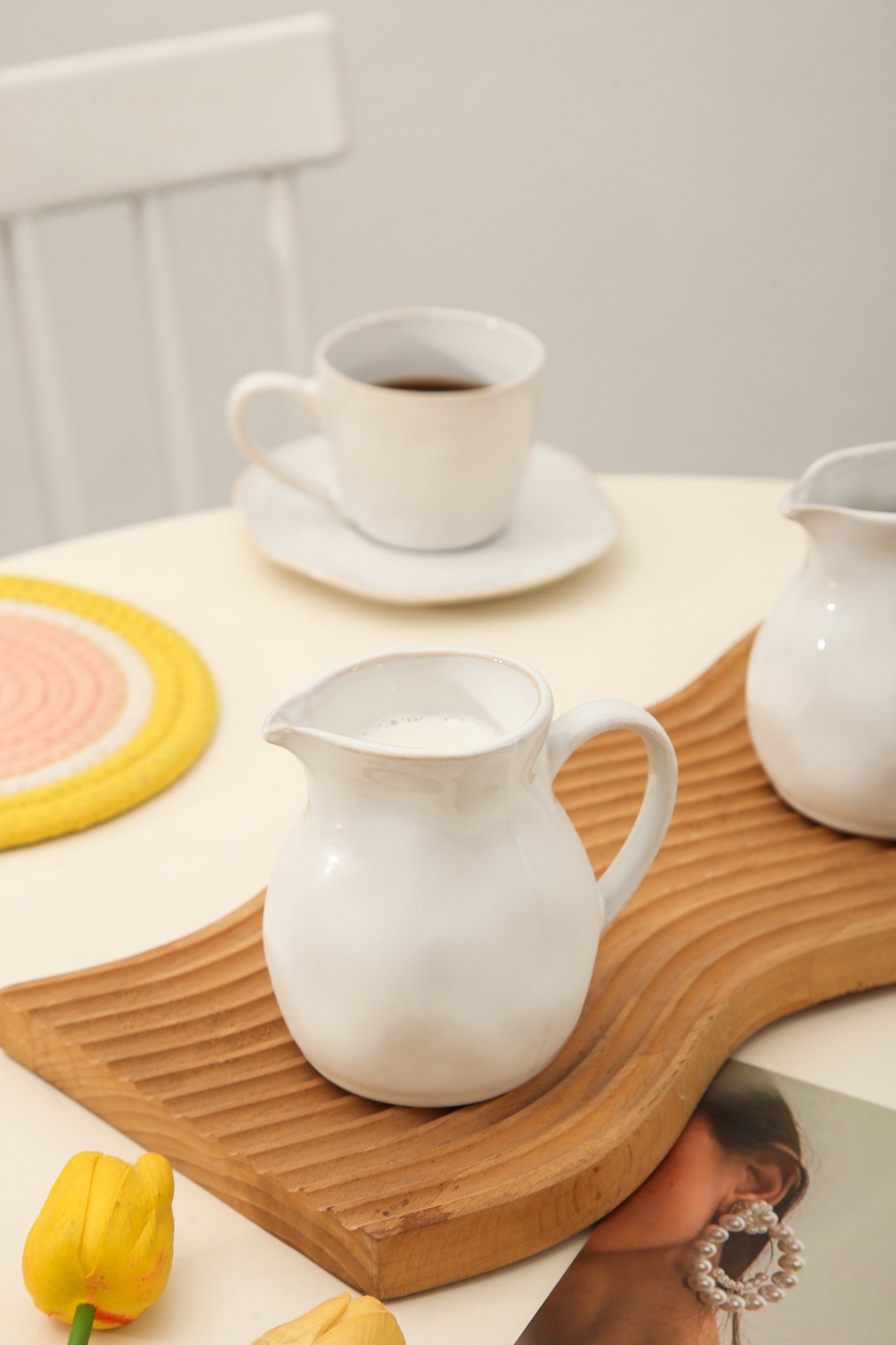 2-Piece Milk Pitcher Set-Pearl White