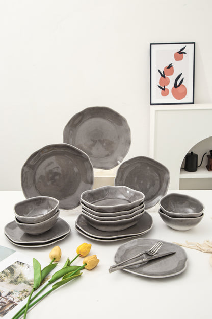 16-Piece Dinnerware Set – Moonstone Gray