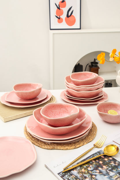 16 Piece Set Dinnerware Set- Rose Pink