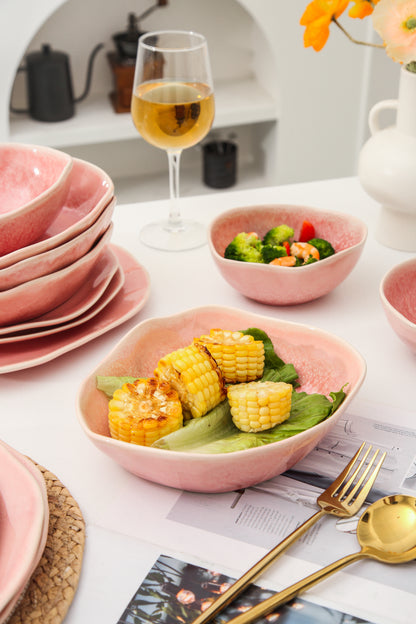 16 Piece Set Dinnerware Set- Rose Pink