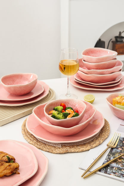 16 Piece Set Dinnerware Set- Rose Pink
