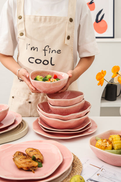 16 Piece Set Dinnerware Set- Rose Pink