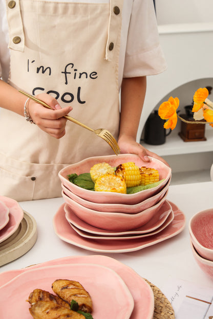 16 Piece Set Dinnerware Set- Rose Pink