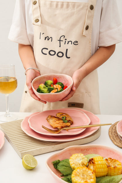 16 Piece Set Dinnerware Set- Rose Pink