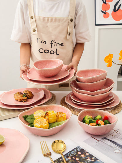 16 Piece Set Dinnerware Set- Rose Pink