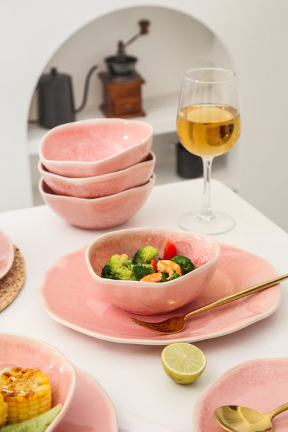 16 Piece Set Dinnerware Set- Rose Pink