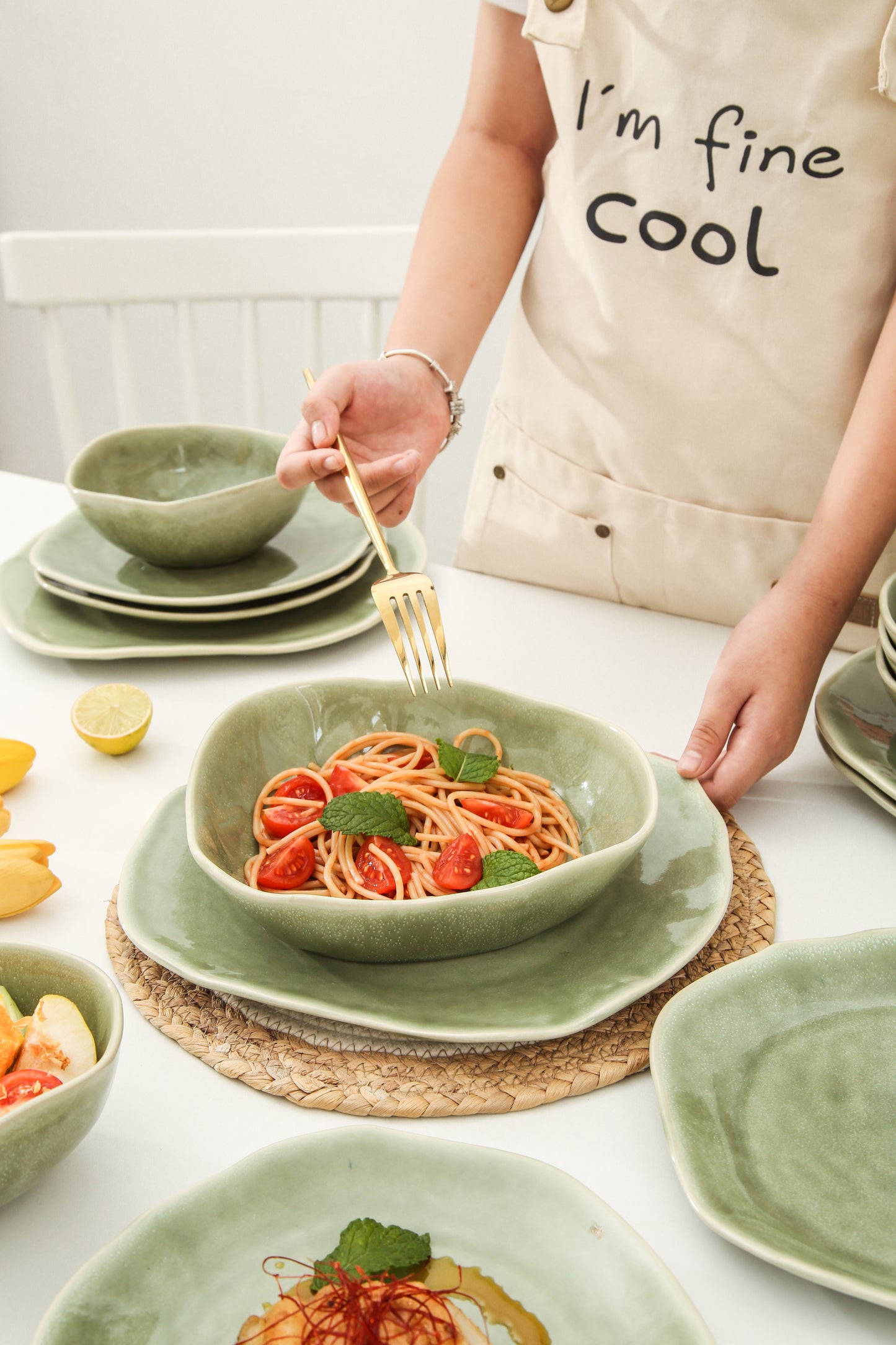 16 Piece Set Dinnerware Set-Royal Olive