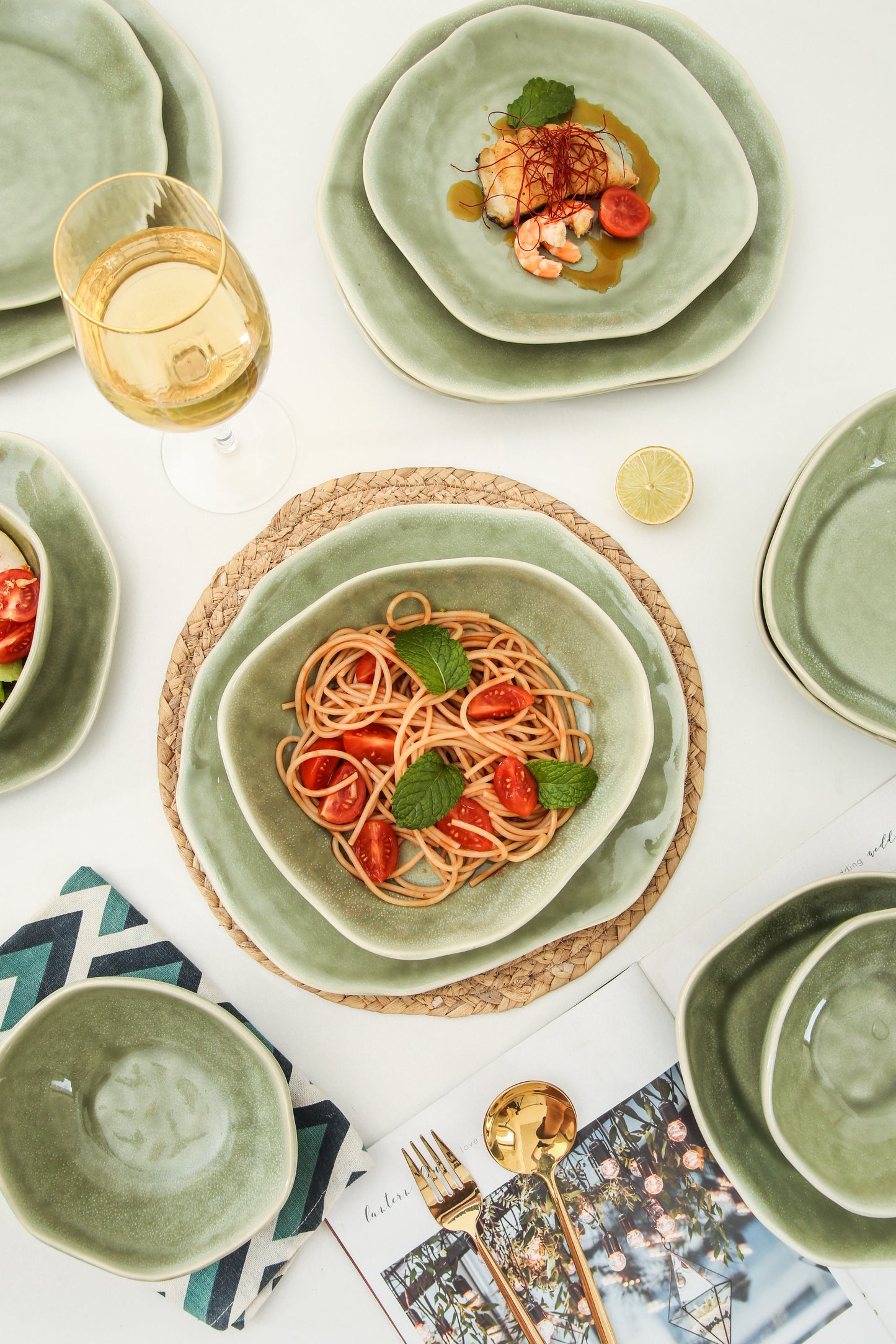 16 Piece Set Dinnerware Set-Royal Olive