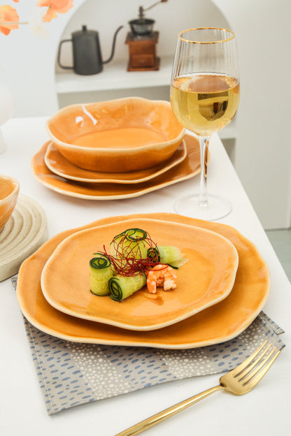 16-Piece Dinnerware Set – Golden Amber
