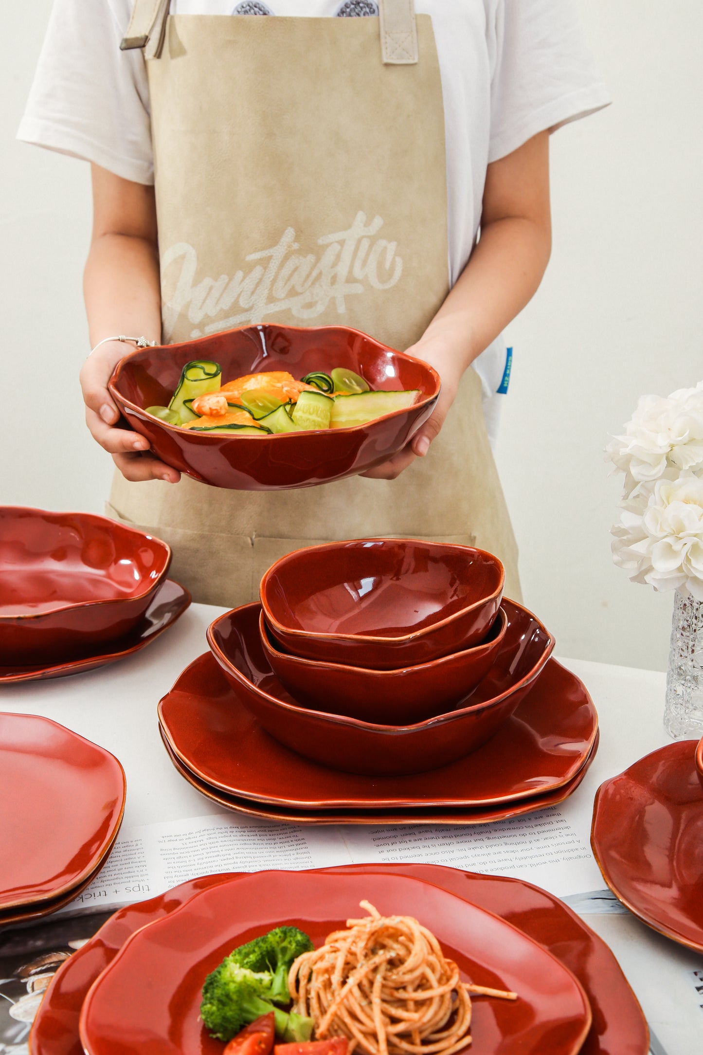 16-Piece Dinnerware Set – Garnet Rouge